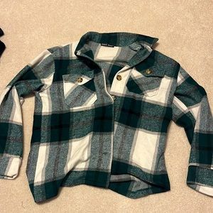 Green and white flannel